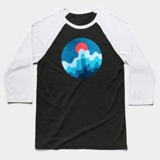 Vibrant Dark Blue Sky and Ocean Waves Art Baseball T-Shirt